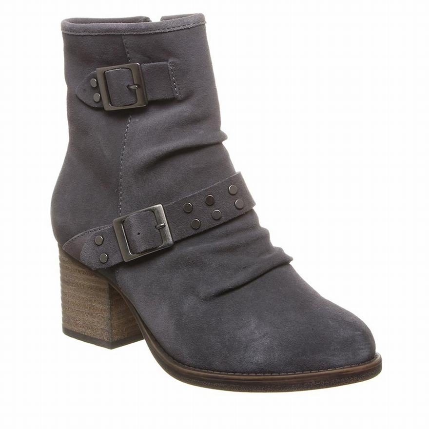 Bearpaw Amethyst Ankle Boots UK - Women's Boots Deep Grey ||IZMYXK-543||